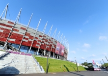 Kazimierz Górski monument in front of the National Stadium